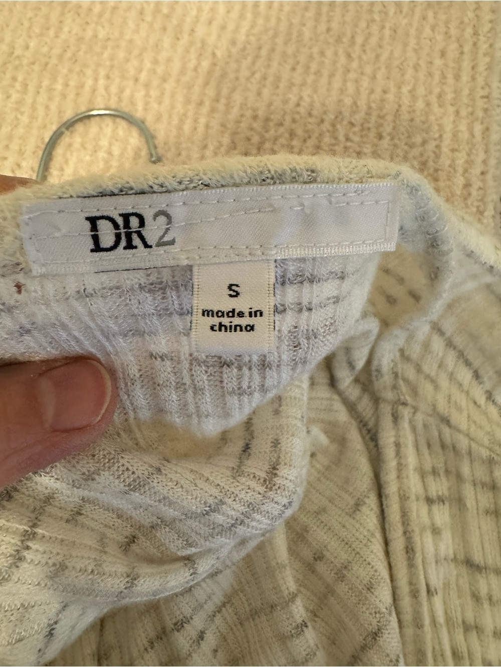 DR2 Cream Open-Front Ribbed Cardigan - Picture 4 of 5